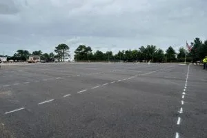 Completed parking lot paving and striping at Kohler facility in Huntsville, Alabama