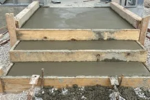 Newly constructed concrete steps and pedestrian access improvements at Kohler facility