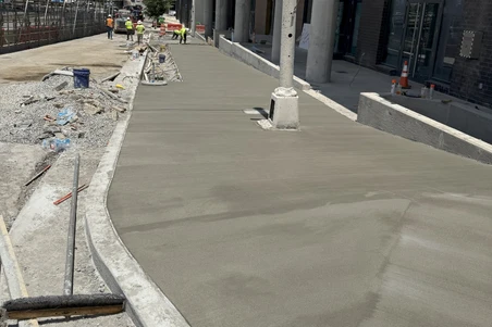 Modera-Wright-Construction-Company_3 Newly poured ADA compliant concrete sidewalk at Modera multifamily development in Nashville, Tennessee